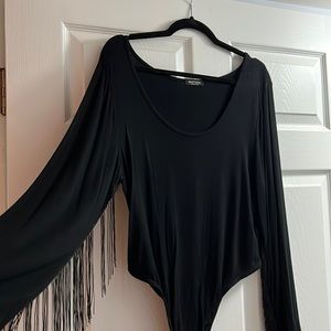 Fringe sleeve bodysuit